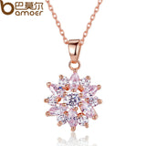Rose Gold Color Necklace Pendant with Multi Color AAA Cubic Zircon/ FREE SHIPPING!