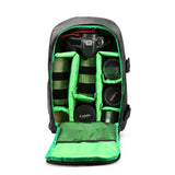Waterproof Digital Photo Camera Padded Backpack w/ Rain Cover