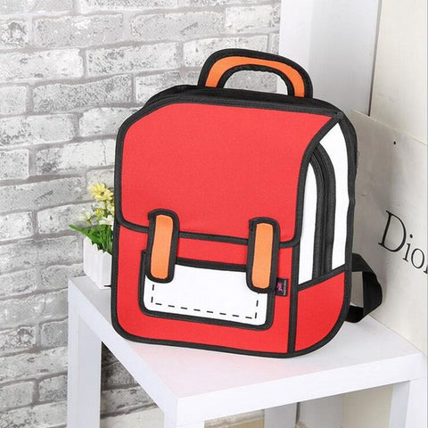 New 2D Cartoon Style Unisex Backpack  For Adults & Teenagers